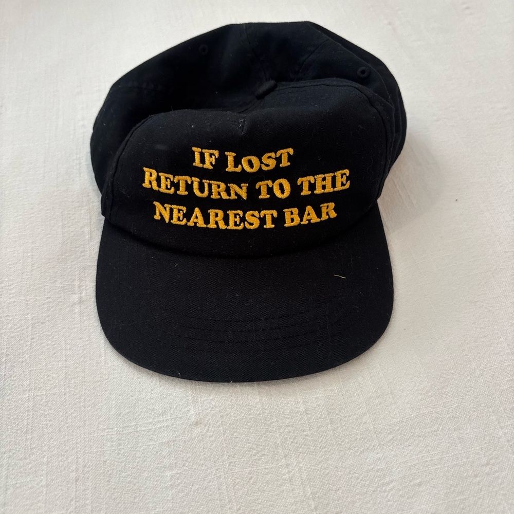 Black Cap with Yellow Embroidery